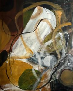 Natalie Vélez. The Place where the Light Begins. Abstract Iconography. 2025 Acrylic on Canvas. 48x60 in